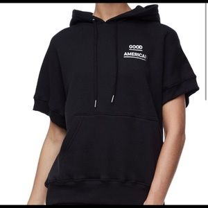 GOOD AMERICAN sleeveless active wear hoodie SIZE 0/1 small